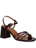 BILLI BI 75mm patent-leather ankle-strap sandals - Brown