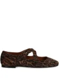 BILLI BI leopard-print buckle ballet flats - Brown