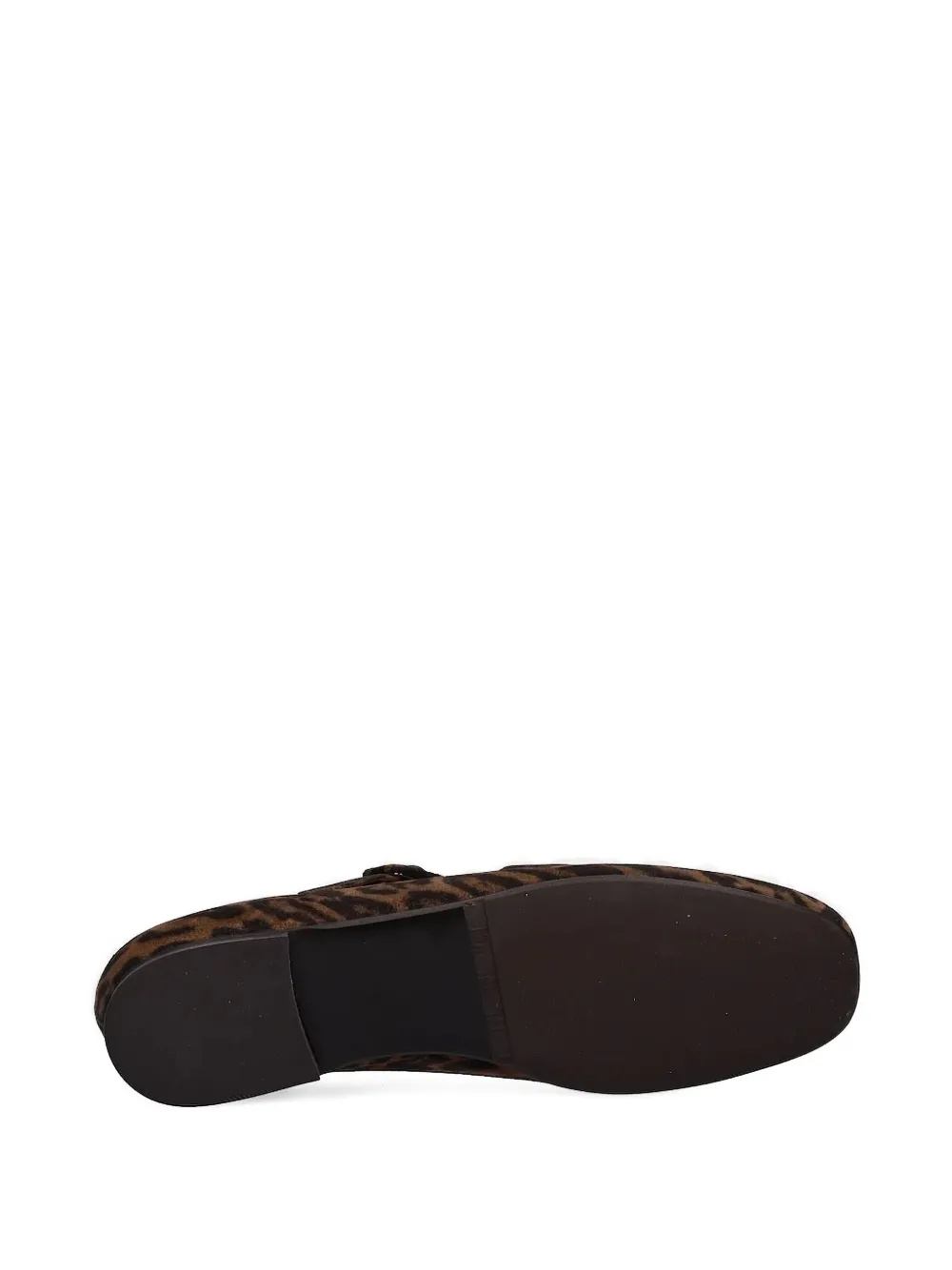 Billi Bi Leopard-print Buckle Ballet Flats In Brown