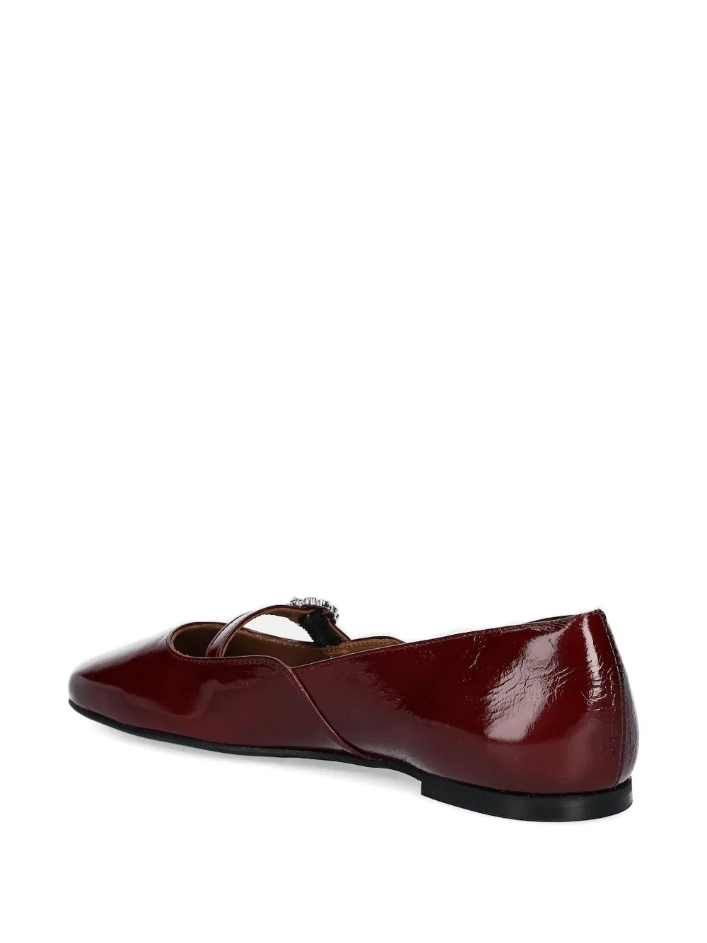 Billi Bi Jewel-embellished Square-toe Flats In Red