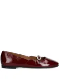 BILLI BI jewel-embellished square-toe flats - Red