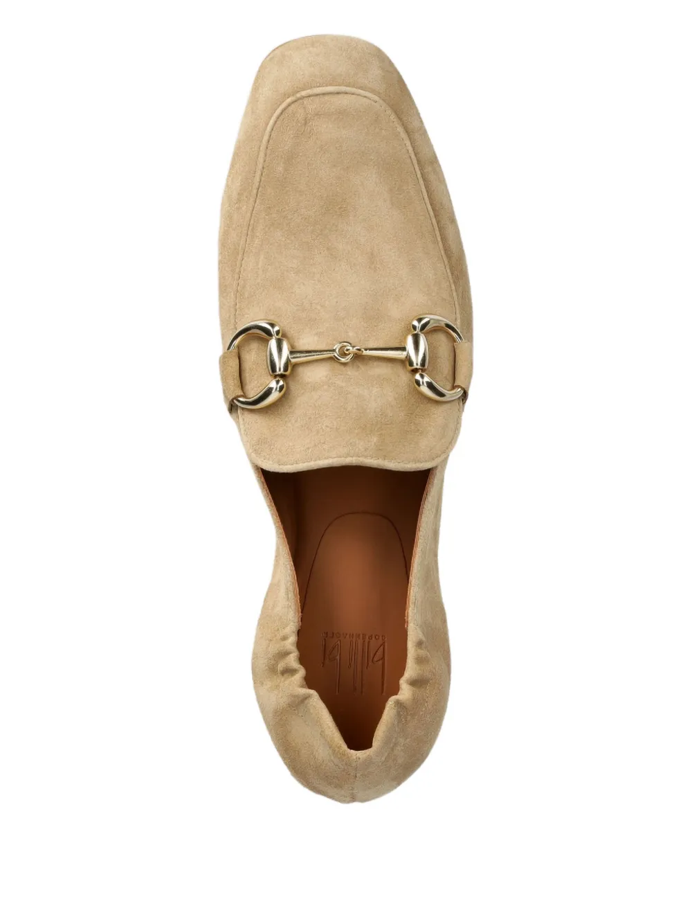 BILLI BI Suède loafers met schakelketting Beige
