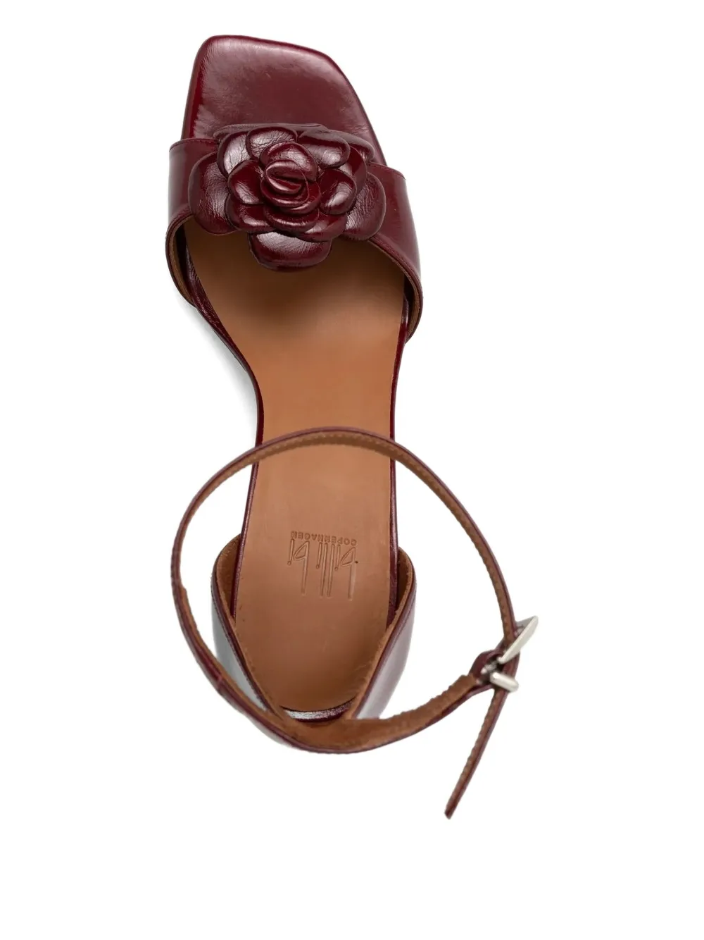Billi Bi 70mm Rose-embellished Ankle-strap Sandals In Red