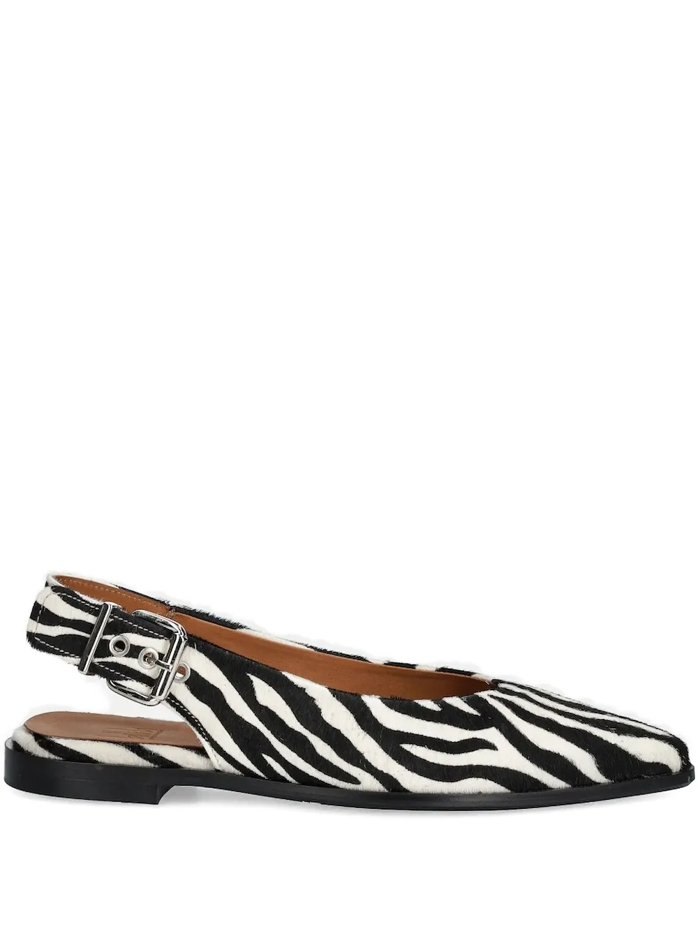 BILLI BI zebra-print slingback shoes Black