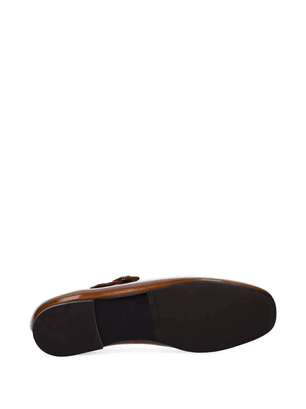 BILLI BI buckle-fastening patent-leather flat pumps Brown