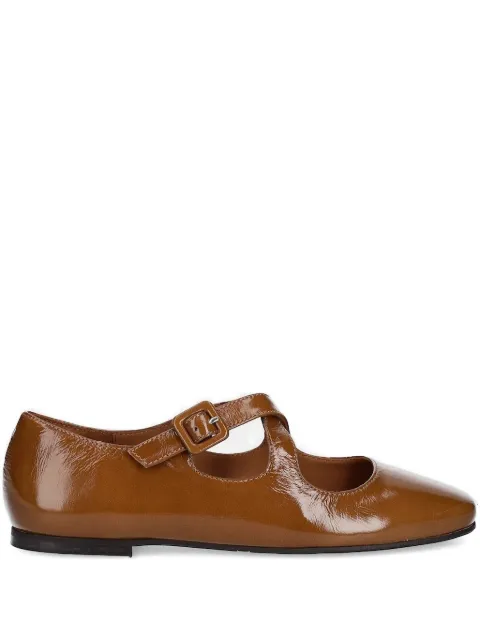 BILLI BI buckle-fastening patent-leather flat pumps