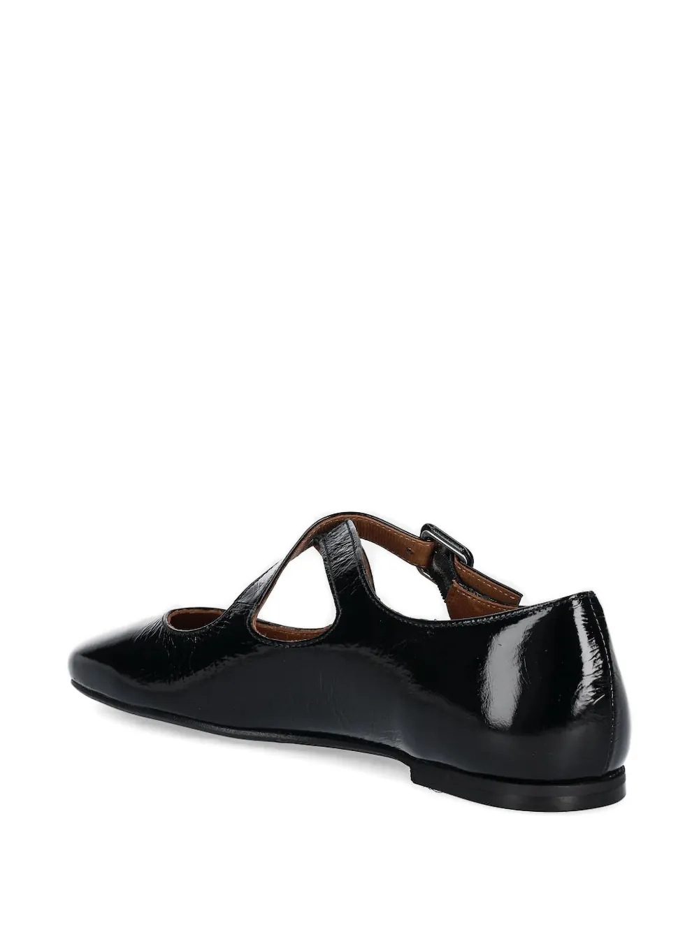 Billi Bi Buckle-fastening Patent-leather Ballet Flats In Black