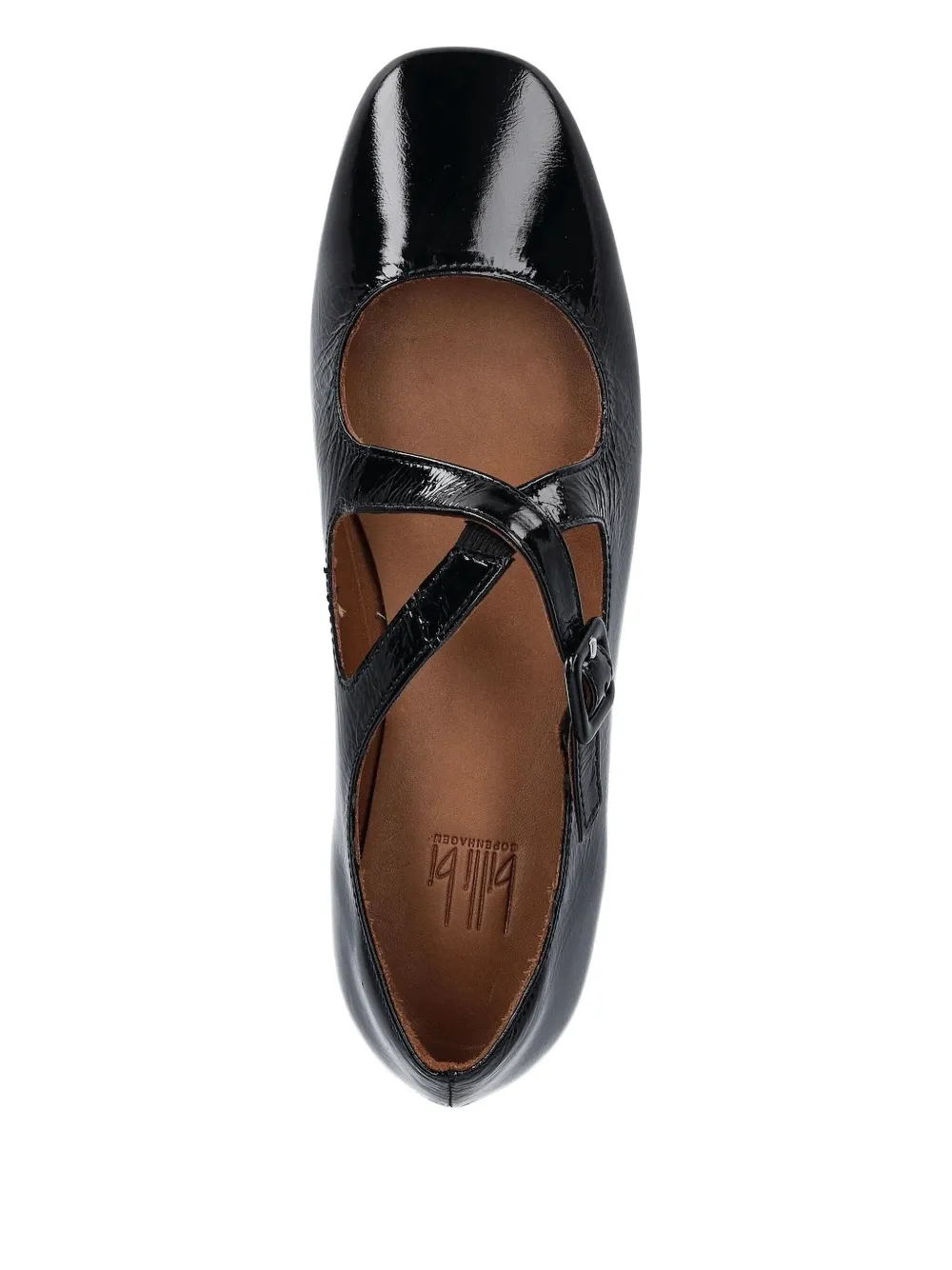 Billi Bi Buckle-fastening Patent-leather Ballet Flats In Black