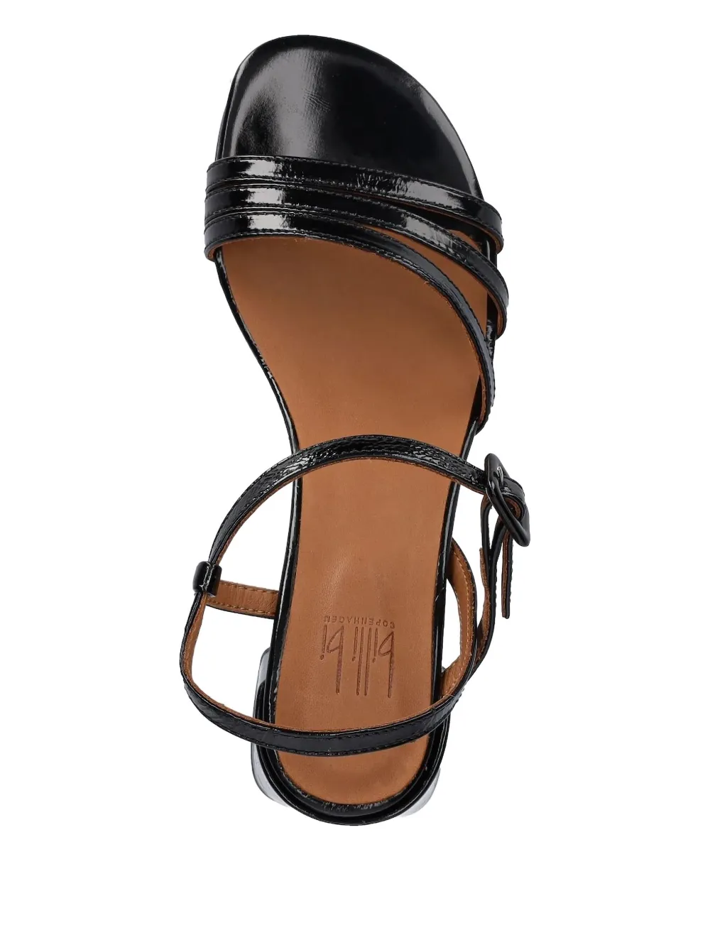 Billi Bi 75mm Patent-leather Ankle-strap Heeled Sandals In Black