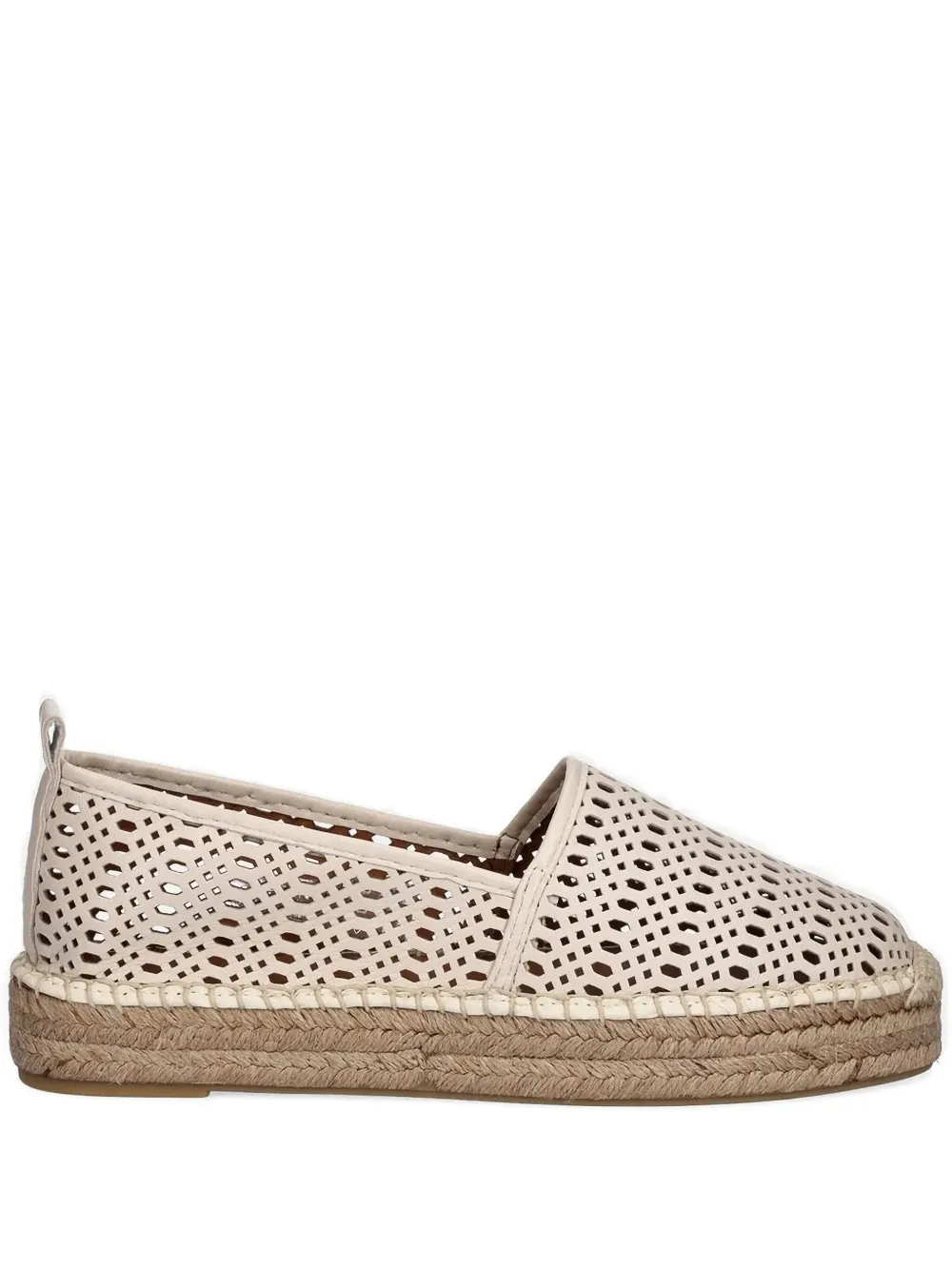 Billi Bi Perforated-design Flat Espadrille In Neutral