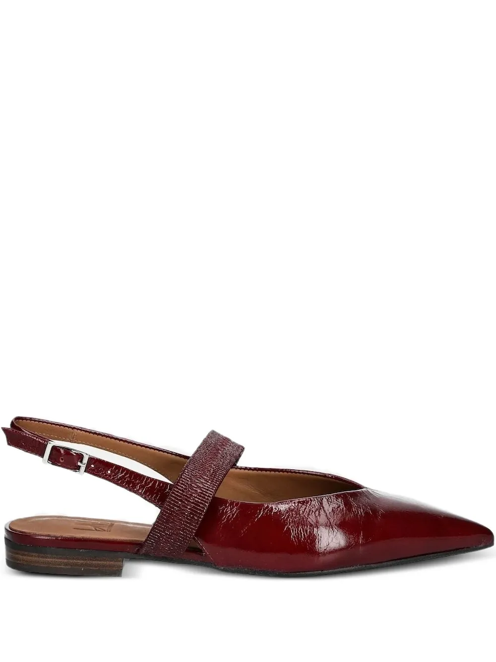 BILLI BI A8023 pointed-toe slingback flat pumps Red
