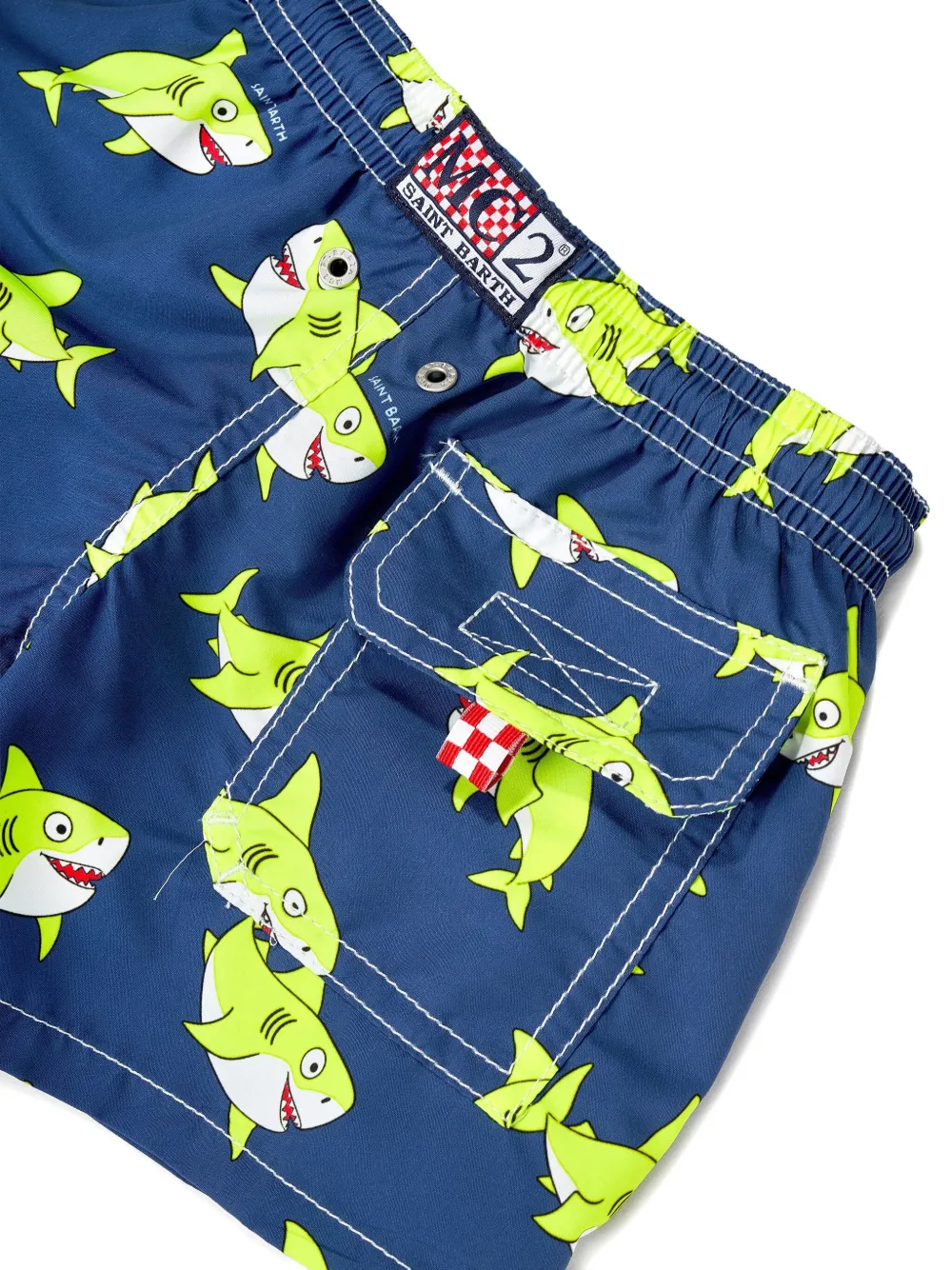 MC2 Saint Barth Kids shark-print swim shorts Blauw