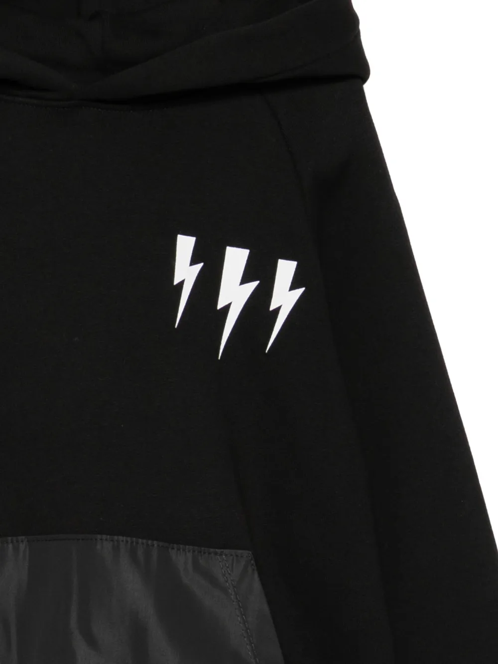 Neil Barrett Kids Hoodie met bliksemflitsprint Zwart