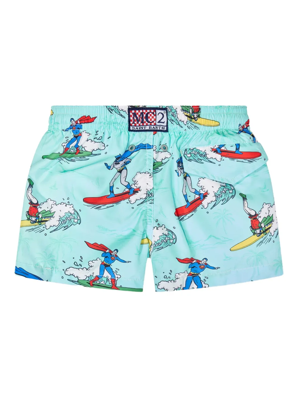 MC2 Saint Barth Kids graphic-print swim shorts Blauw