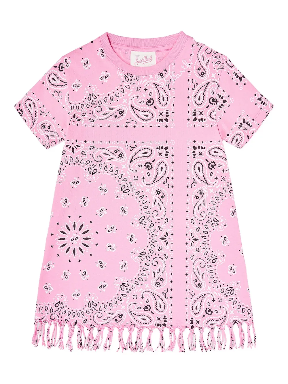 MC2 Saint Barth Kids bandana-print tasselled dress Roze
