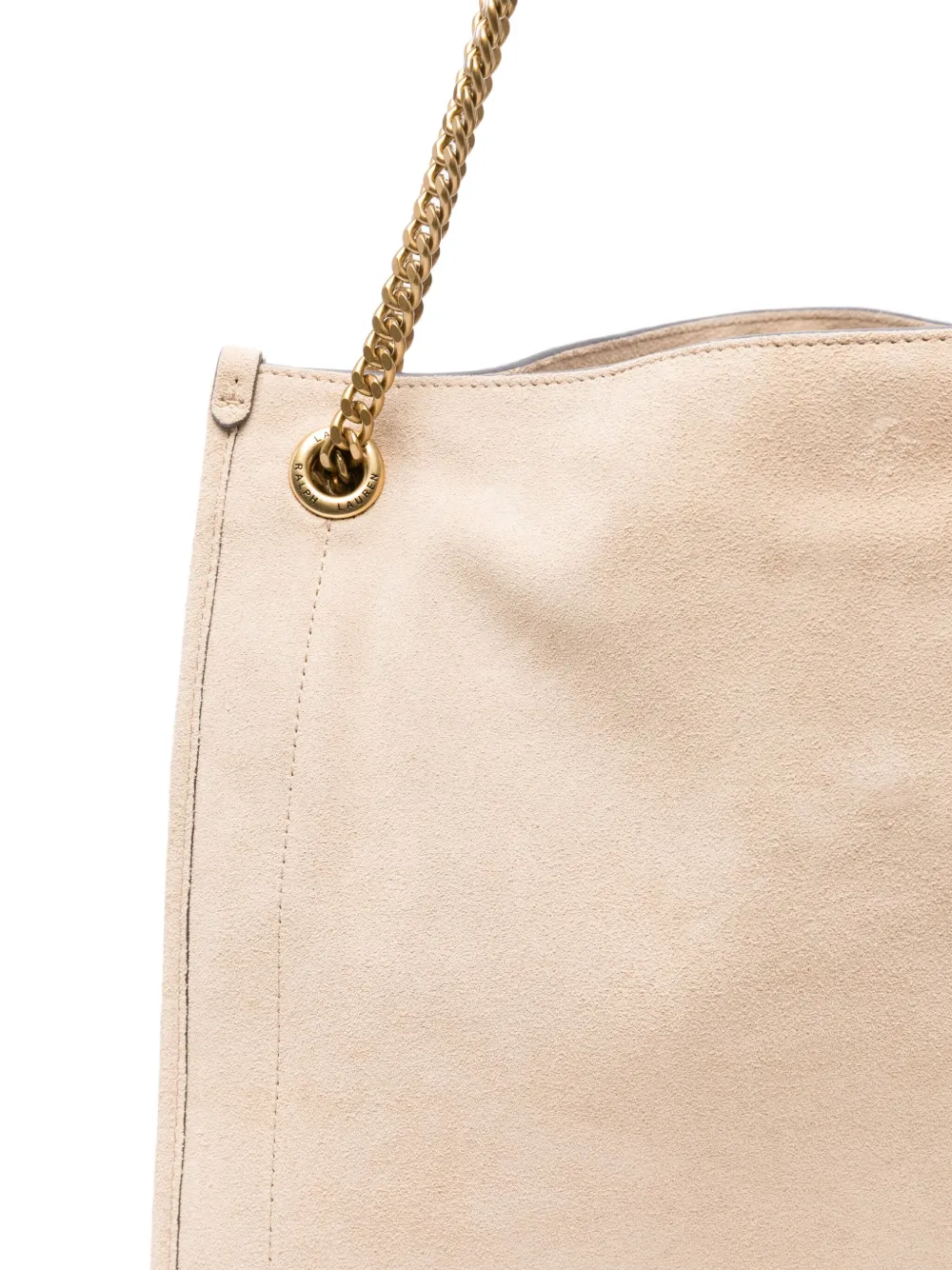 Lauren Ralph Lauren Suède shopper met kettingband Beige
