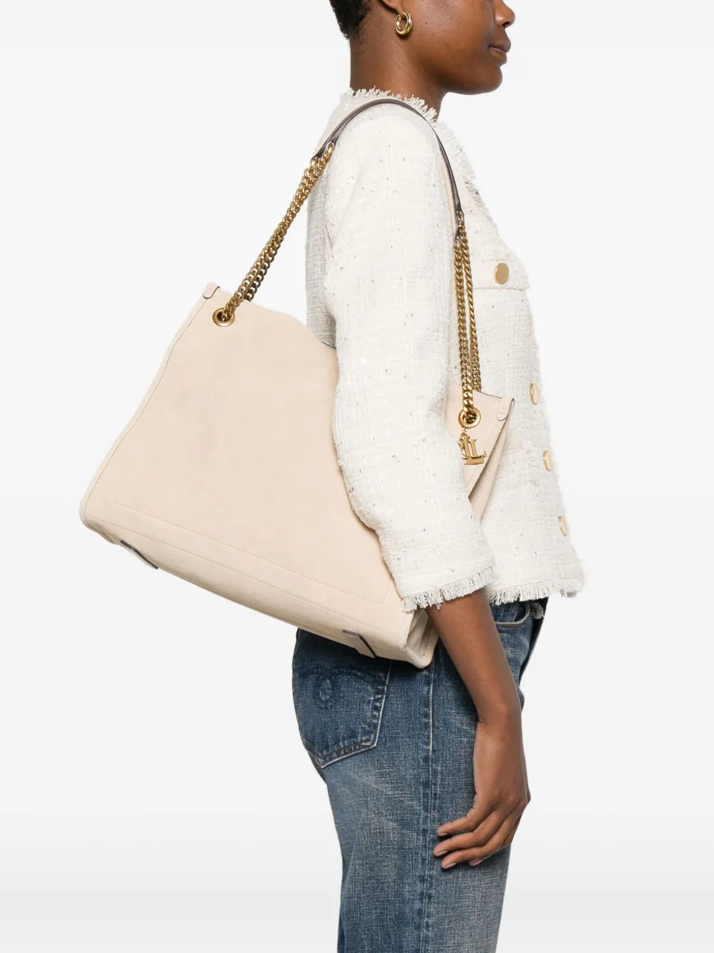 Lauren Ralph Lauren chain-strap suede tote bag | Image 2