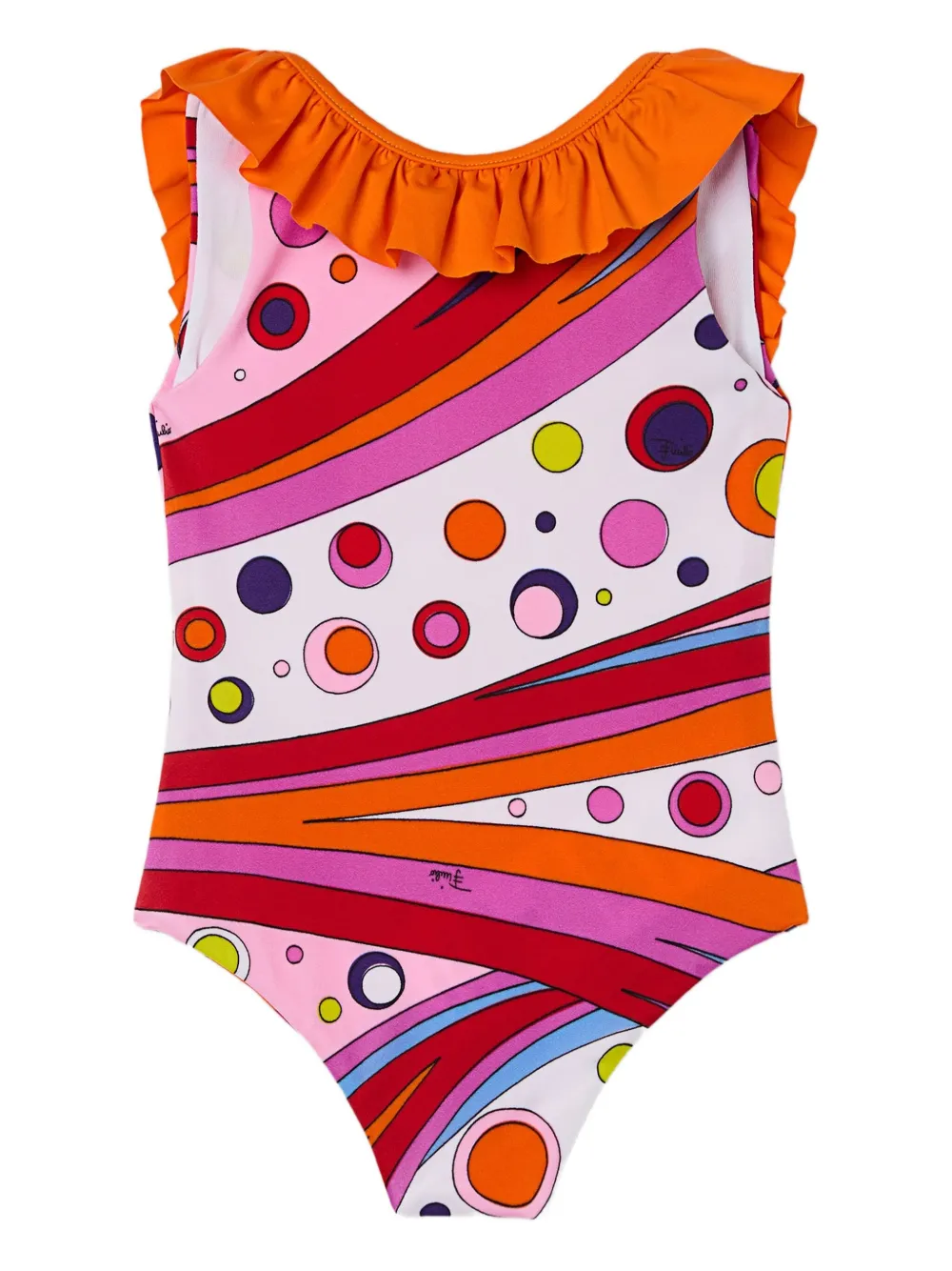 PUCCI Junior Badpak met ruches en Fontane-print Roze