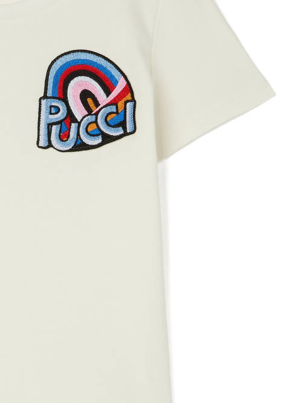 PUCCI Junior T-shirt met geborduurd logo Wit