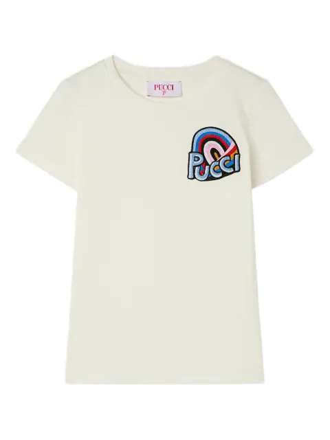 PUCCI Junior logo-embroidered T-shirt