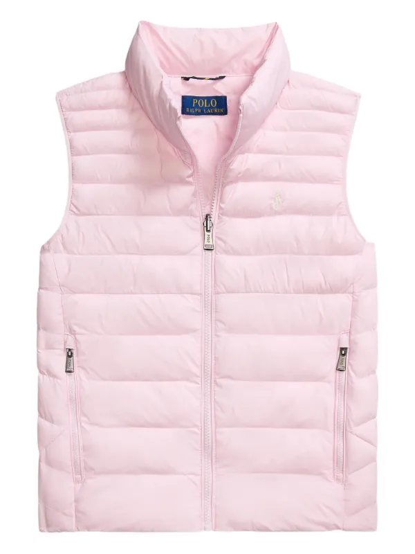 POLO RALPH LAUREN KIDS Quilted zip-up Vest Pink