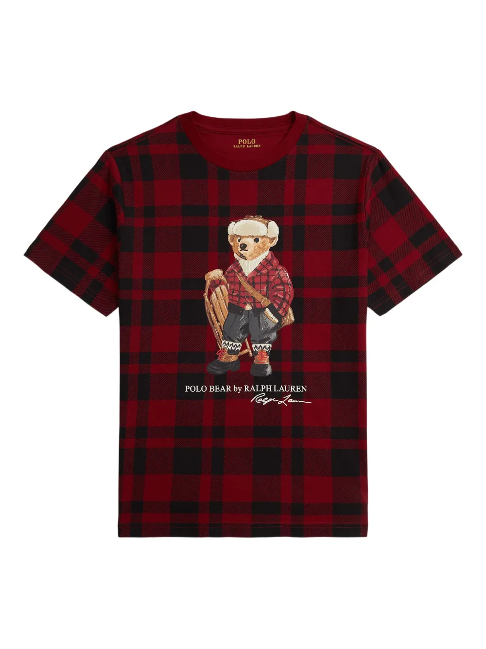 POLO RALPH LAUREN KIDS checked T-shirt | Red | Image 1