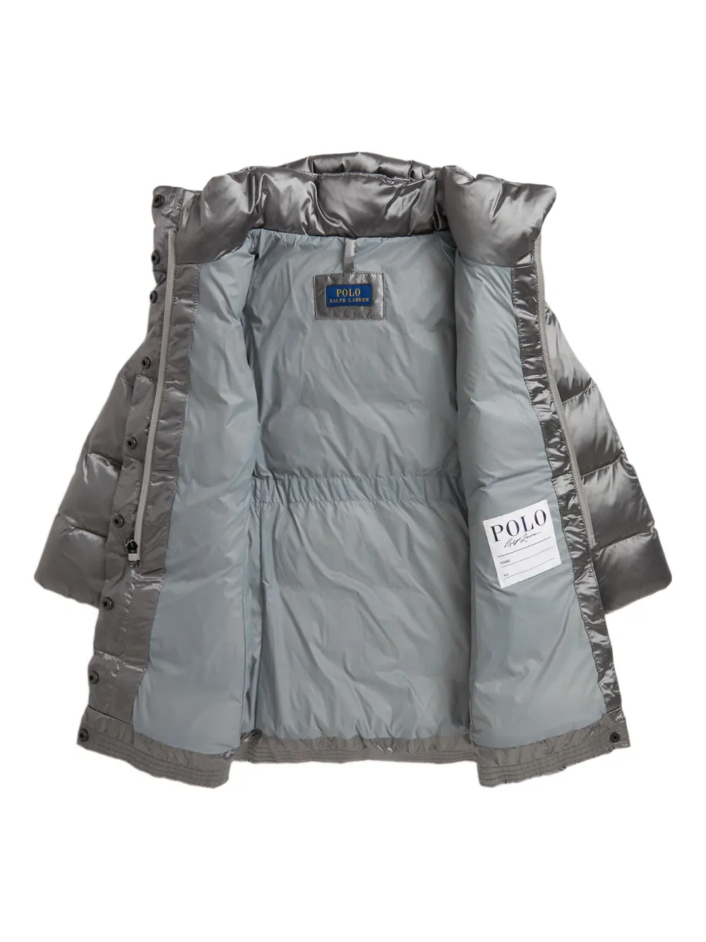 POLO RALPH LAUREN KIDS Donsjas met metallic-effect en capuchon Grijs