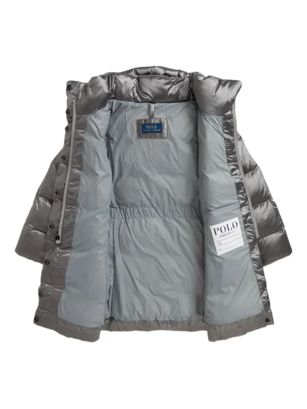Polo Ralph Lauren グレー ダウン POLO RALPH LAUREN KIDS Metallic Hooded Puffer Coat | Grey