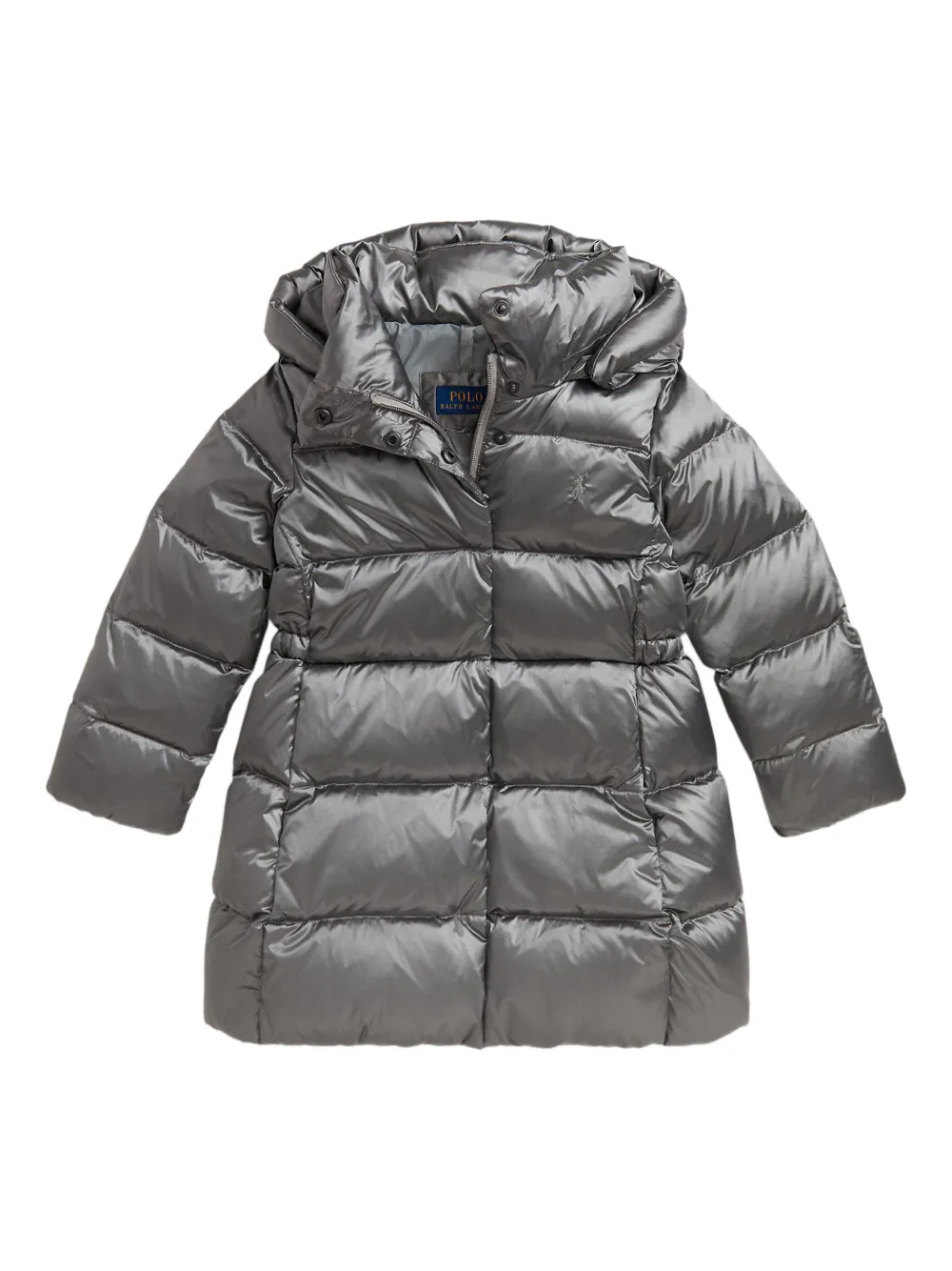 POLO RALPH LAUREN KIDS metallic hooded puffer coat Grijs