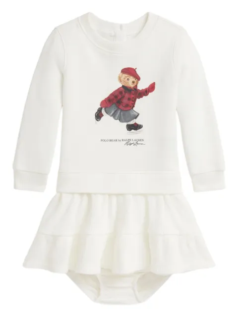 POLO RALPH LAUREN KIDS Polo Bear-print long-sleeve dress set