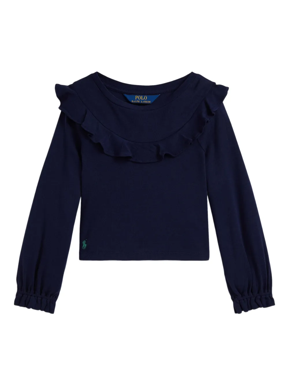 POLO RALPH LAUREN KIDS ラッフル プルオーバー - ブルー POLO RALPH LAUREN KIDS ラッフル プルオーバー - ブルー