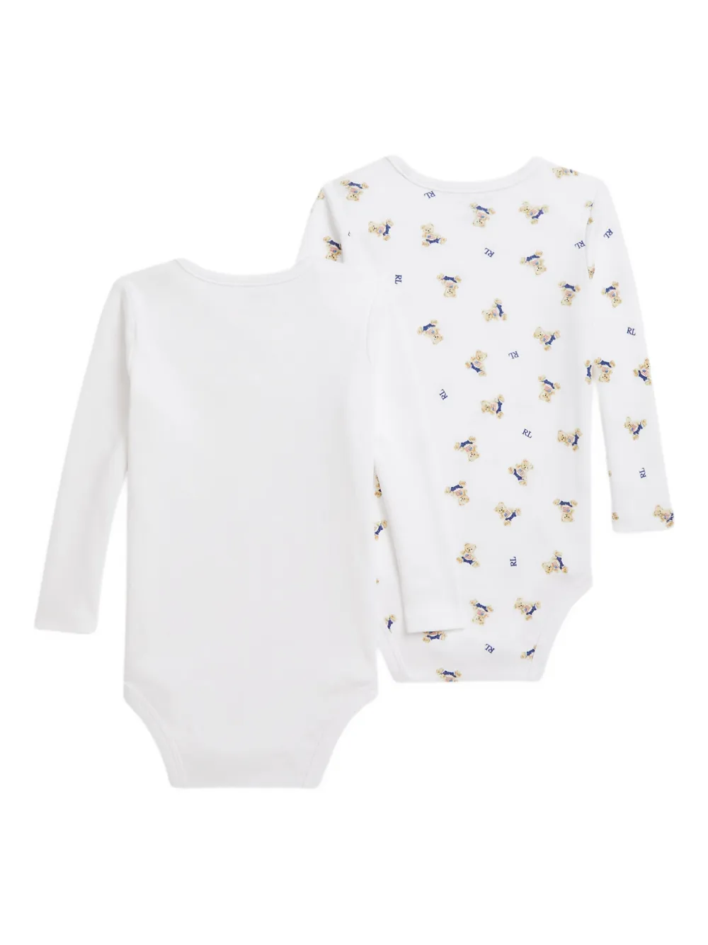 POLO RALPH LAUREN KIDS Twee rompers met Polo Bear-print - Wit