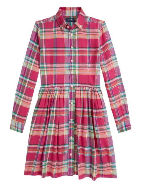 POLO RALPH LAUREN KIDS plaid button-down shirt dress