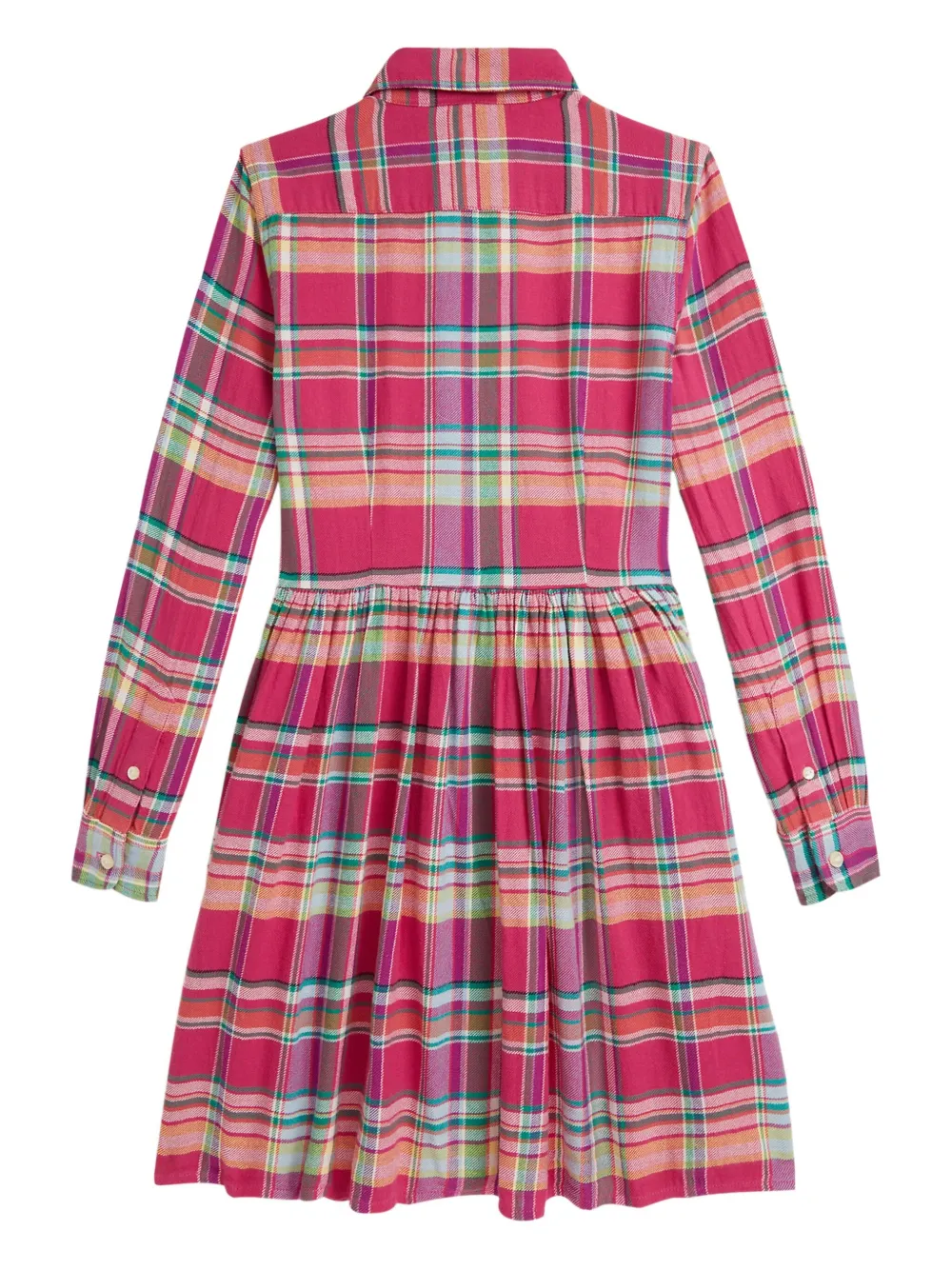 POLO RALPH LAUREN KIDS Geruite button-down blousejurk Roze