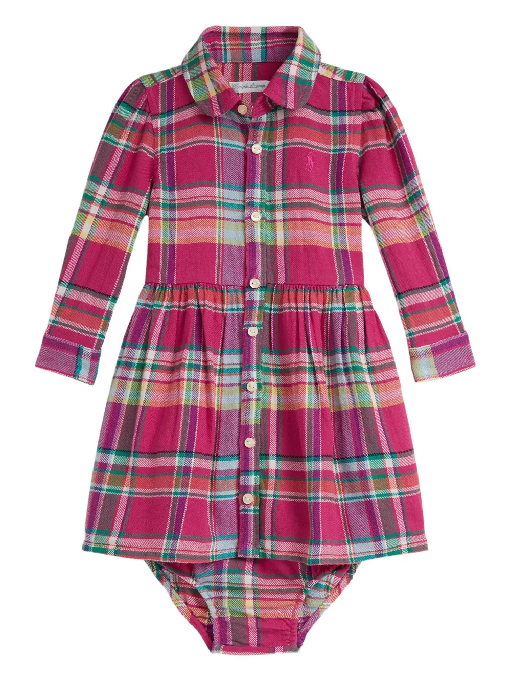 Polo Ralph Lauren Babies' Plaid Button-front Dress Set In Multi