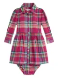 POLO RALPH LAUREN KIDS plaid button-front dress set - Pink