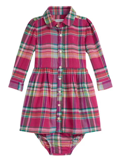 POLO RALPH LAUREN KIDS plaid button-front dress set