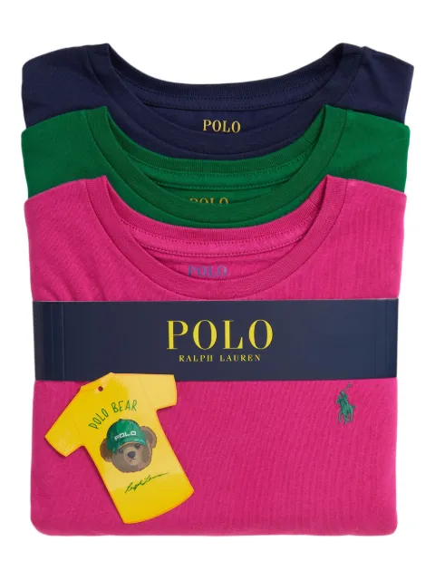POLO RALPH LAUREN KIDS Set di 3 T-shirt a maniche lunghe