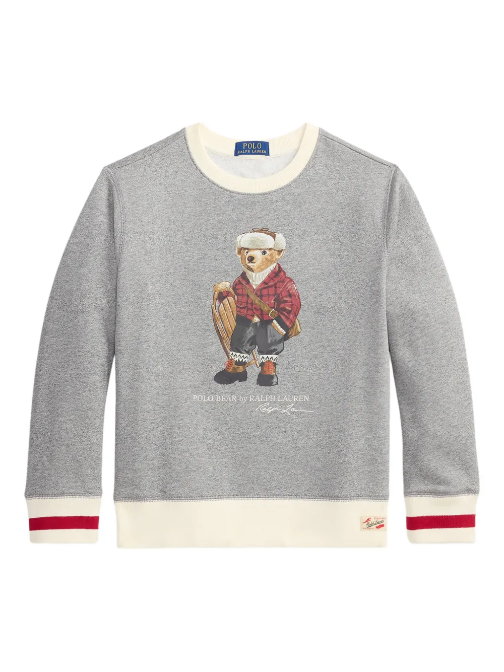 POLO RALPH LAUREN KIDS graphic crew-neck sweatshirt - グレー POLO RALPH LAUREN KIDS graphic crew-neck sweatshirt - グレー