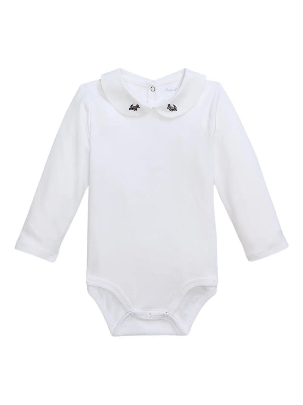 POLO RALPH LAUREN KIDS Body met geborduurde kraag en lange mouwen Wit