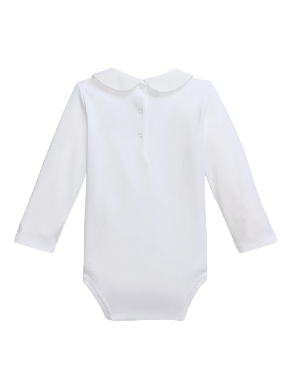 POLO RALPH LAUREN KIDS Body met geborduurde kraag en lange mouwen Wit
