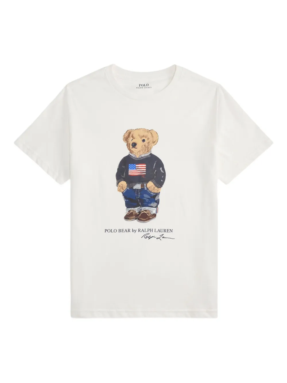 POLO RALPH LAUREN KIDS Polo Bear crew-neck T-shirt Beige