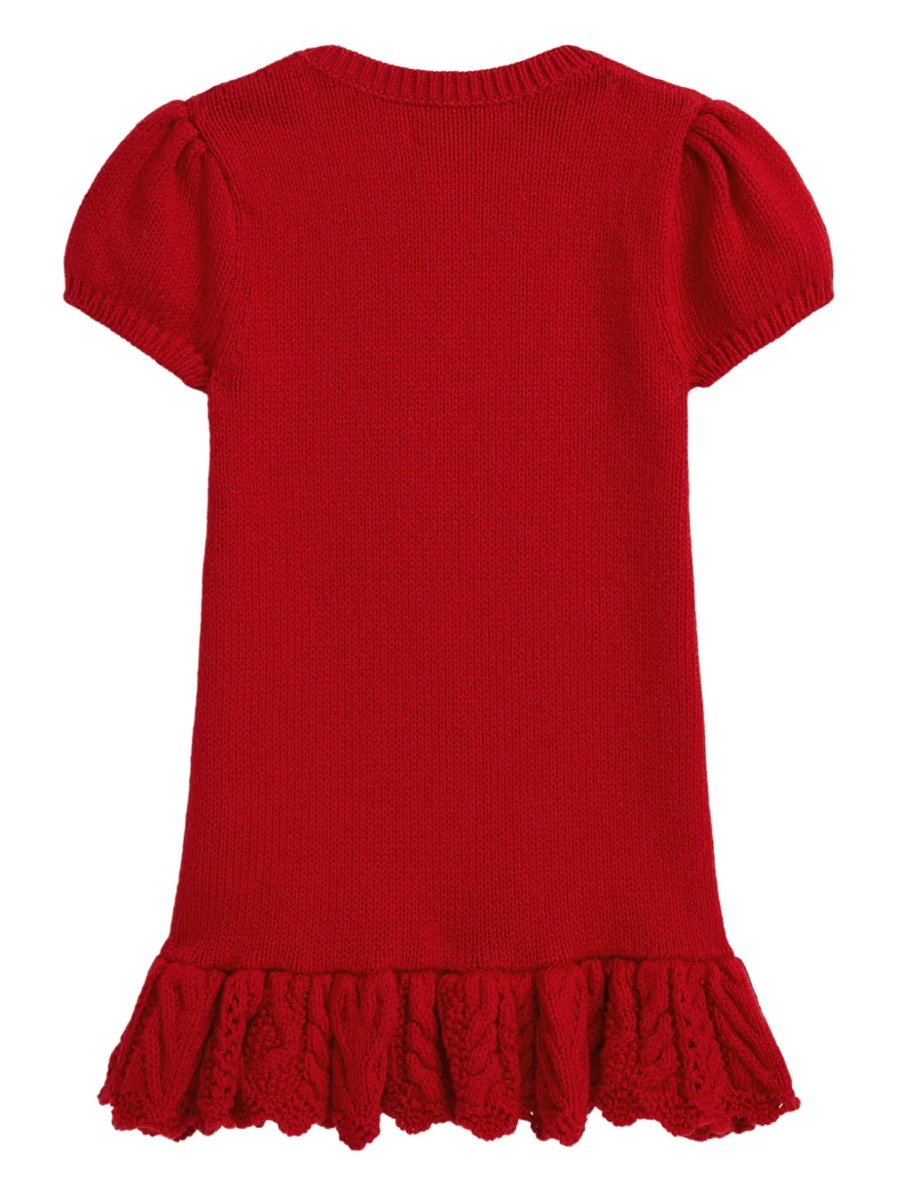 POLO RALPH LAUREN KIDS Gebreide jurk met Polo Bear-patroon - Rood