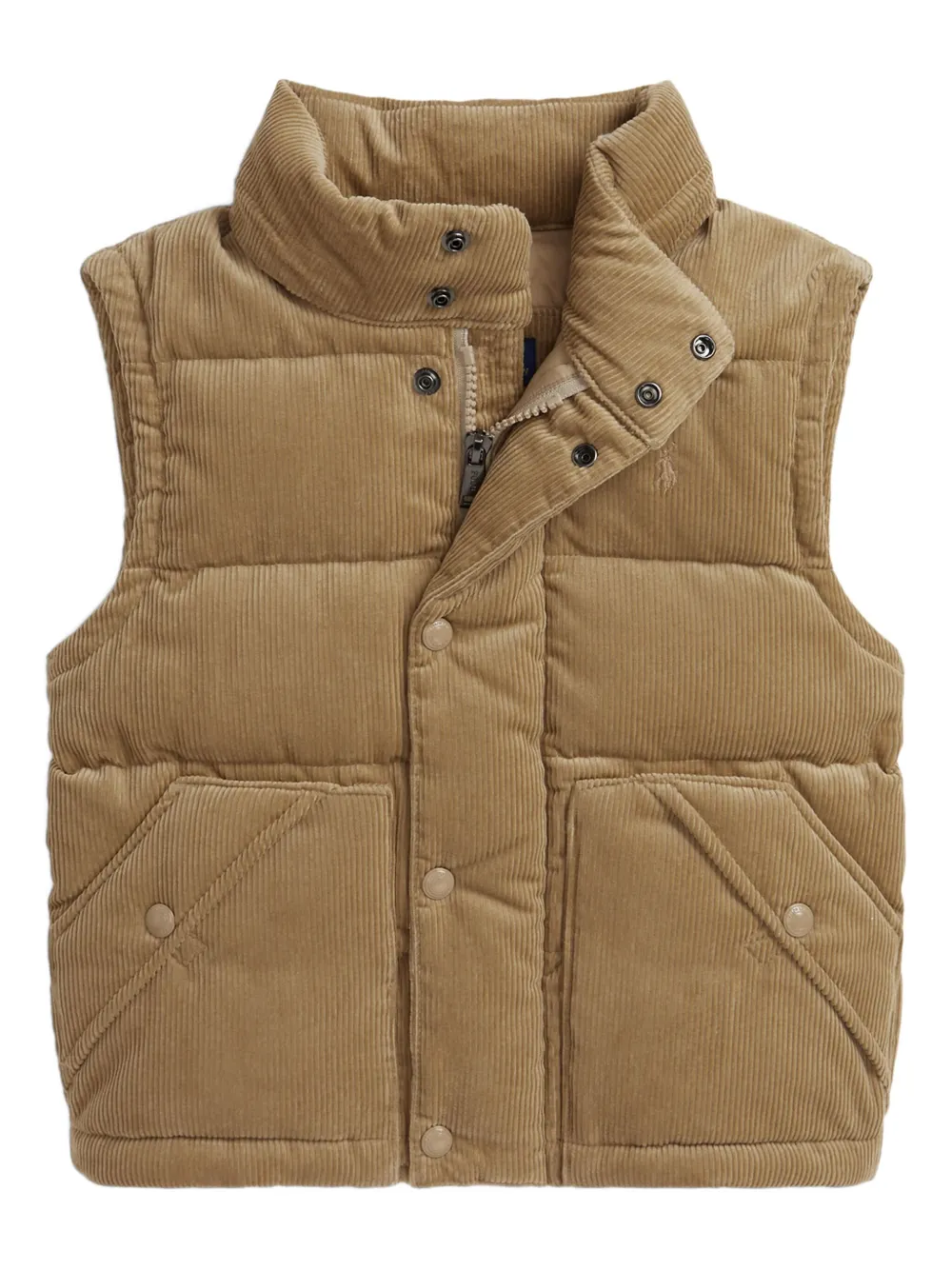 POLO RALPH LAUREN KIDS Ribfluwelen gewatteerd donsjack Bruin