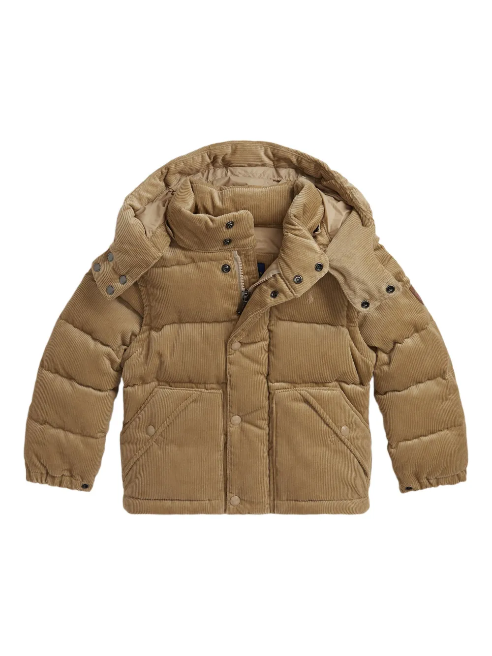 POLO RALPH LAUREN KIDS Ribfluwelen gewatteerd donsjack Bruin