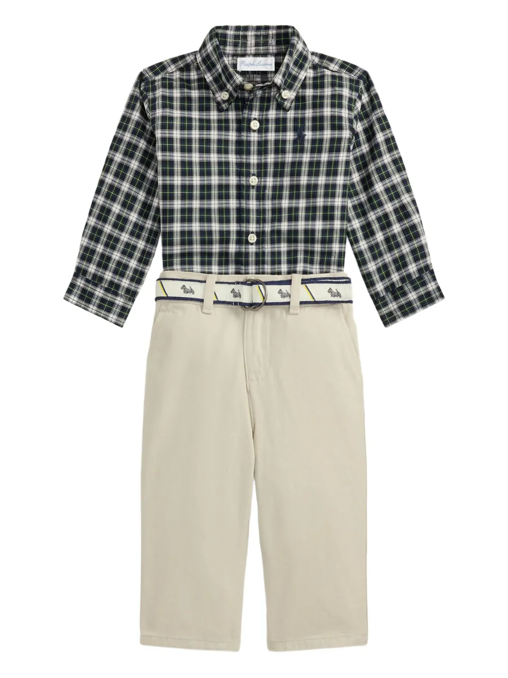 POLO RALPH LAUREN KIDS Geruite shirt en broek Blauw