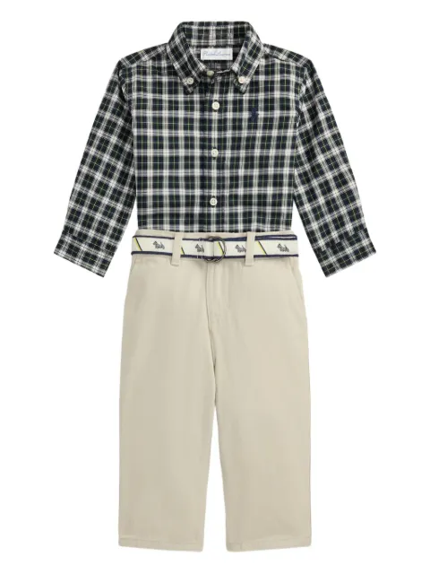 POLO RALPH LAUREN KIDS plaid-pattern shirt pant set