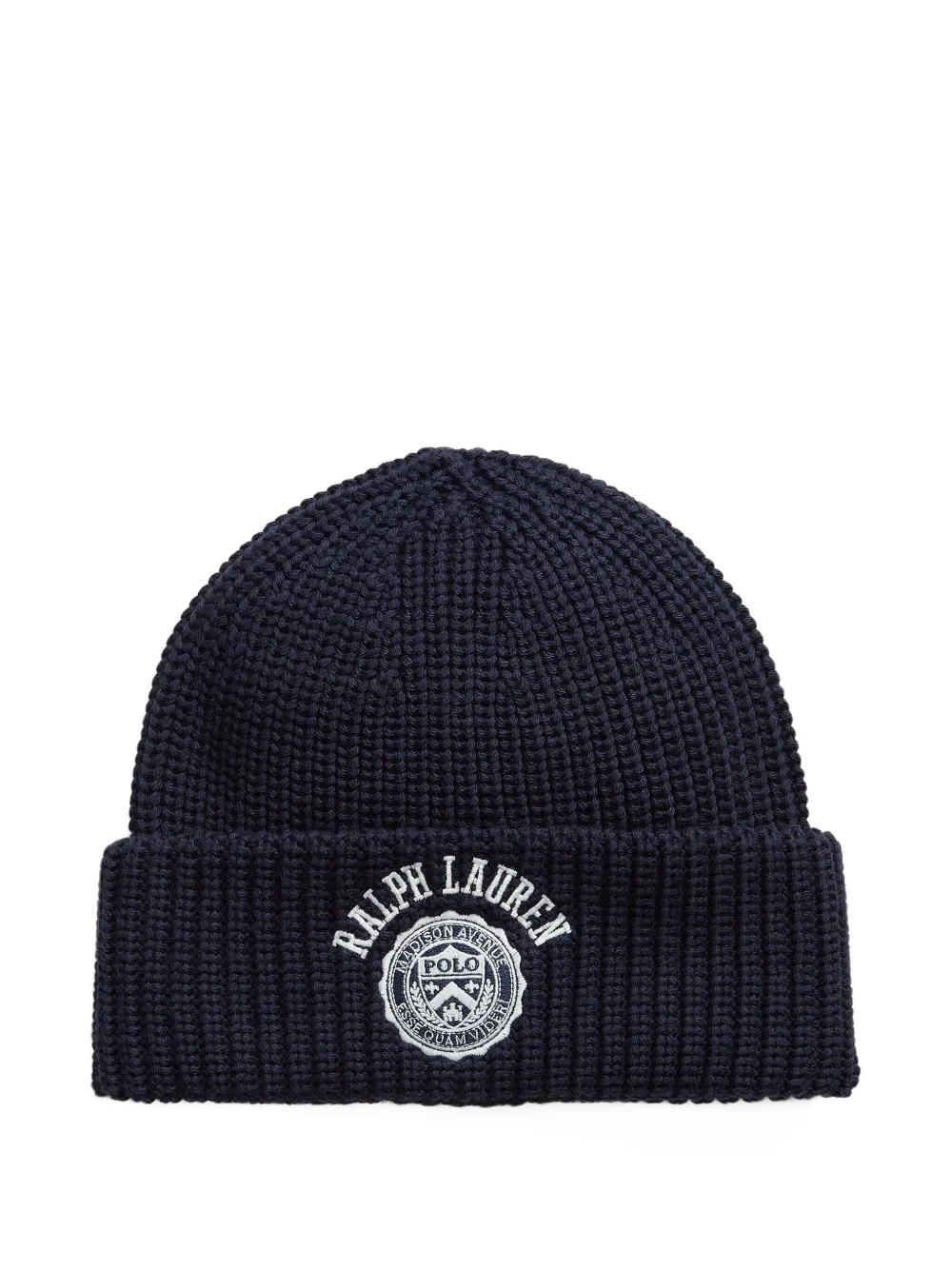 POLO RALPH LAUREN KIDS Katoenen geribbelde muts Blauw
