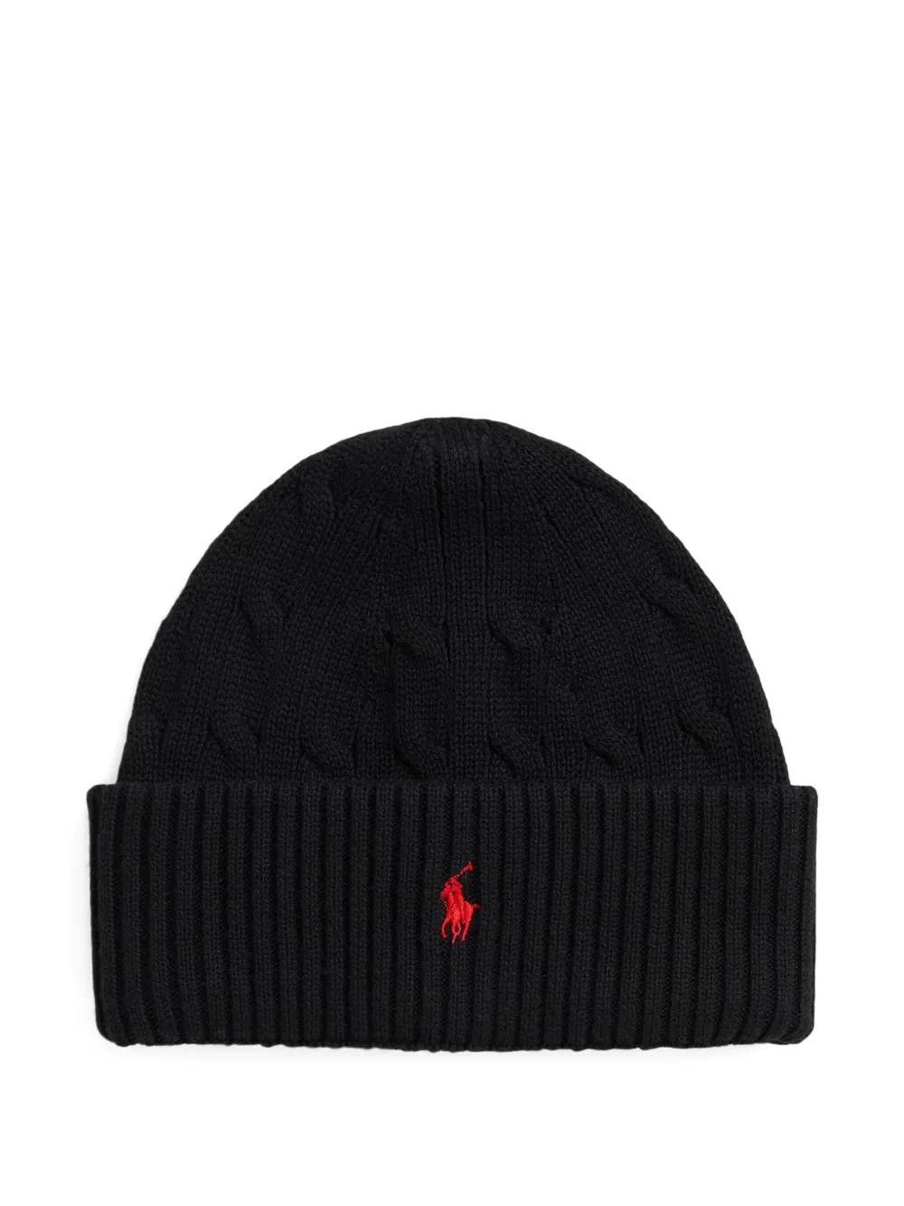 POLO RALPH LAUREN KIDS Kabelgebreide muts Zwart