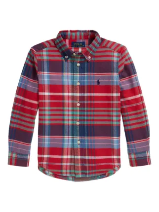 POLO RALPH LAUREN KIDS Camisa Xadrez | Vermelho | FARFETCH BR